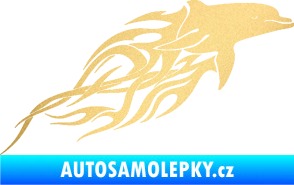 Samolepka Animal flames 102 pravá delfín zlatá metalíza