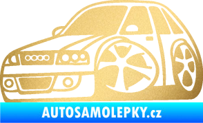 Samolepka Audi A4 karikatura levá zlatá metalíza