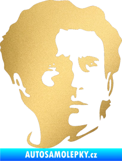 Samolepka Silueta Ayrton Senna pravá zlatá metalíza