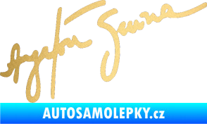 Samolepka Podpis Ayrton Senna zlatá metalíza