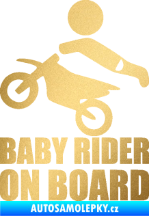 Samolepka Baby rider on board levá zlatá metalíza