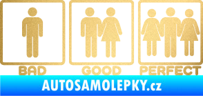 Samolepka Bad good perfect 002 nápis zlatá metalíza