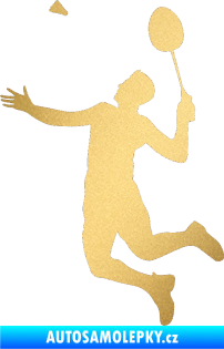 Samolepka Badminton 001 levá zlatá metalíza