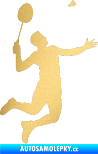 Samolepka Badminton 001 pravá zlatá metalíza