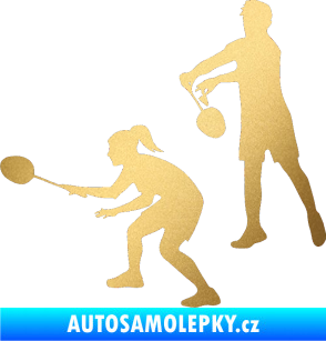 Samolepka Badminton team levá zlatá metalíza