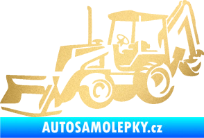 Samolepka Bagr 002 levá zlatá metalíza