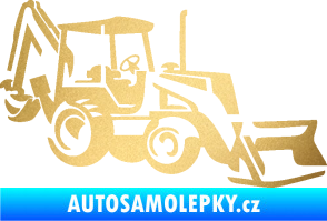 Samolepka Bagr 002 pravá zlatá metalíza