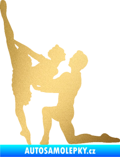 Samolepka Balet 002 levá taneční pár zlatá metalíza
