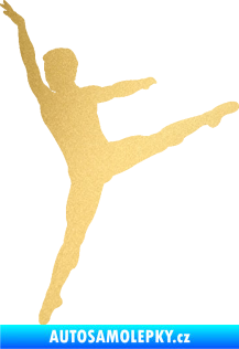 Samolepka Balet tanečník 001 levá zlatá metalíza