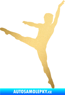 Samolepka Balet tanečník 001 pravá zlatá metalíza