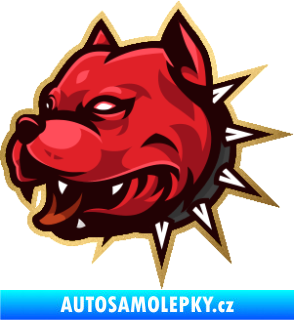 Samolepka Barevný pes 004 s konturou levá zlatá metalíza