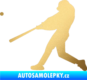 Samolepka Baseball 001 levá zlatá metalíza