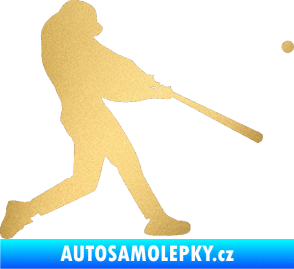 Samolepka Baseball 001 pravá zlatá metalíza