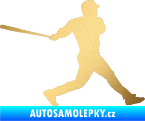Samolepka Baseball 002 pravá zlatá metalíza