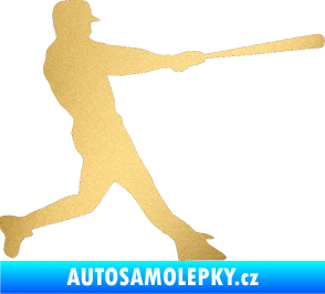 Samolepka Baseball 004 pravá zlatá metalíza