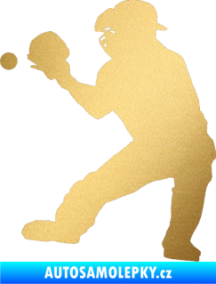 Samolepka Baseball 007 levá zlatá metalíza