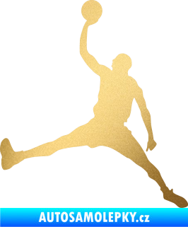Samolepka Basketbal 016 levá zlatá metalíza