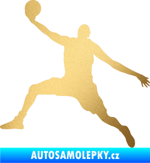 Samolepka Basketbal 002 levá zlatá metalíza