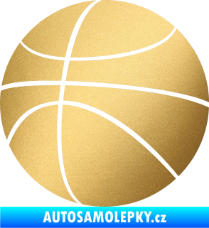 Samolepka Basketbalový míč 001 zlatá metalíza