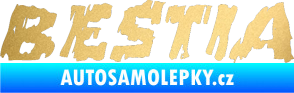 Samolepka Bestia zlatá metalíza