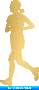 Samolepka Běžkyně 001 levá jogging zlatá metalíza
