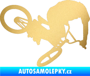 Samolepka Biker 001 pravá zlatá metalíza