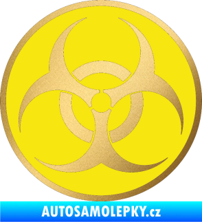 Samolepka Biohazard barevný  zlatá metalíza