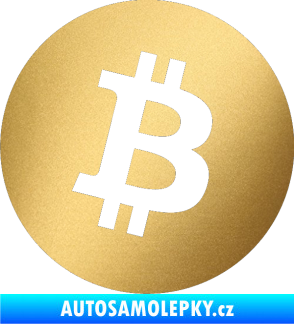 Samolepka Bitcoin 001 zlatá metalíza