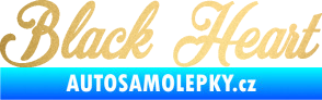 Samolepka Black Heart nápis zlatá metalíza