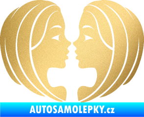 Samolepka Blíženci 002  zlatá metalíza