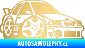 Samolepka BMW e30 karikatura pravá zlatá metalíza