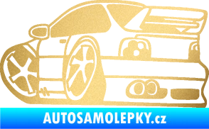 Samolepka BMW e46 karikatura levá zlatá metalíza