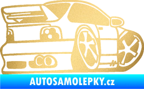 Samolepka BMW e46 karikatura pravá zlatá metalíza
