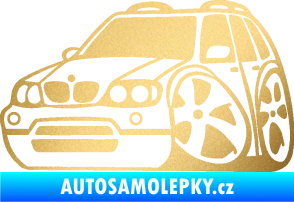 Samolepka BMW X5 karikatura levá zlatá metalíza