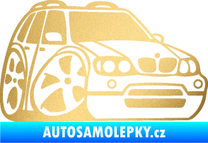 Samolepka BMW X5 karikatura pravá zlatá metalíza
