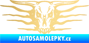 Samolepka Bůvolí lebka 001 trofej zlatá metalíza