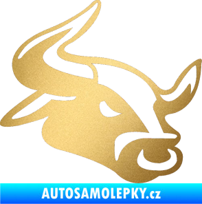 Samolepka Býk 001 pravá zlatá metalíza