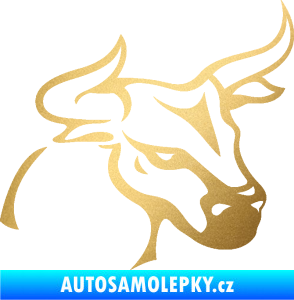 Samolepka Býk 005 pravá zlatá metalíza