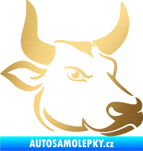 Samolepka Býk 009 pravá zlatá metalíza