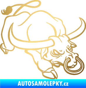 Samolepka Býk 014 pravá rozzuřený zlatá metalíza