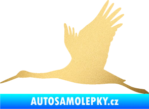 Samolepka Čáp 002 levá zlatá metalíza