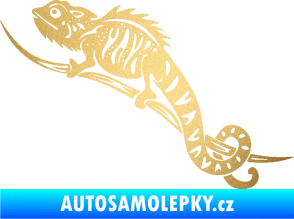 Samolepka Chameleon 003 levá zlatá metalíza