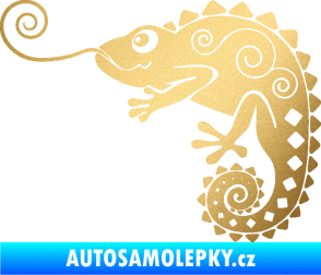 Samolepka Chameleon 004 levá zlatá metalíza