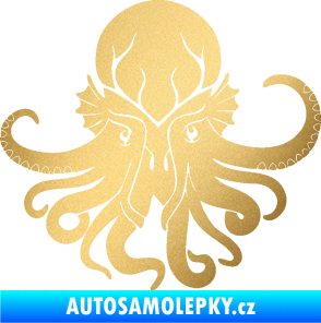 Samolepka Chobotnice 002 pravá zlatá metalíza