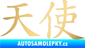 Samolepka Čínský znak Angel zlatá metalíza