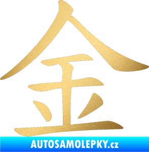 Samolepka Čínský znak Gold zlatá metalíza