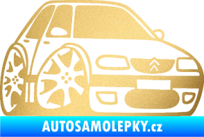 Samolepka Citroen saxo karikatura pravá zlatá metalíza