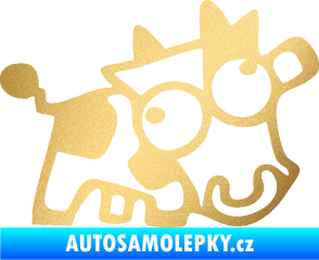 Samolepka Crazy cow pravá zlatá metalíza