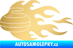Samolepka Curling 005 levá kámen zlatá metalíza