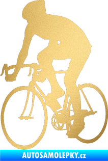 Samolepka Cyklista 001 levá zlatá metalíza